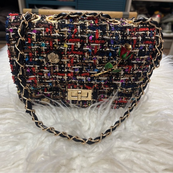 Handbags - Codogirl exclusive Multicolor Tweed Women Bag